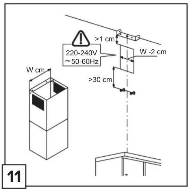 W cm 220-240V ~50-60Hz >1 cm W -2 cm >30 cm 11