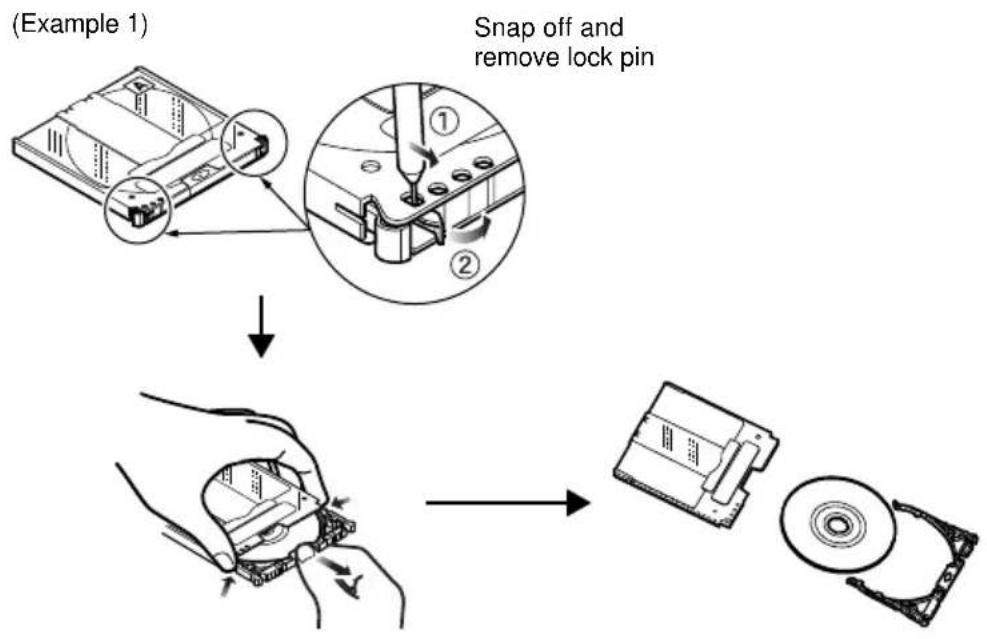 HITACHI DZ-MV350ESWH - - Removing disc from square adapter - 1