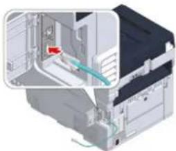 OKI MC563 - Tilslutning af et LAN-kabel - 3
