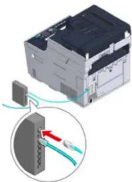 OKI MC563 - Tilslutning af et LAN-kabel - 4