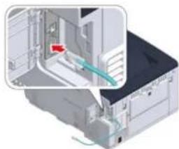 OKI C532 - Tilslutning af et LAN-kabel - 3