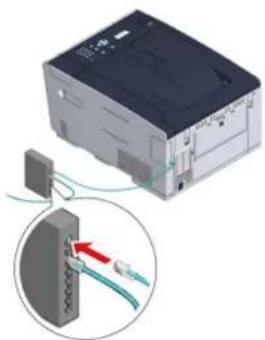 OKI C532 - Tilslutning af et LAN-kabel - 4