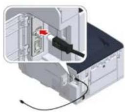 OKI C532 - Tilslutning af et USB-kabel - 3