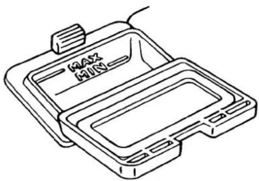 Line drawing of a car front bumper with 'MAX MIN' label (no other text or symbols)