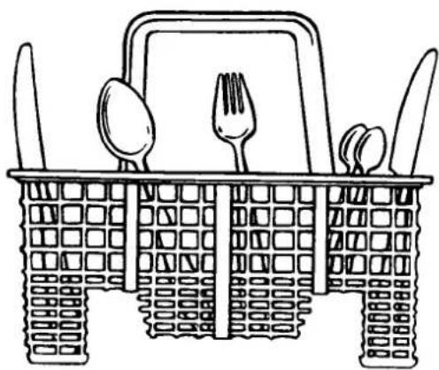 Line drawing of a grocery basket with cutlery and fork (no text or symbols)