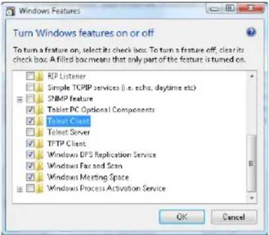 OPTOMA X460 - Sådan slår du TELNET til i Windows VISTA / 7 - 2