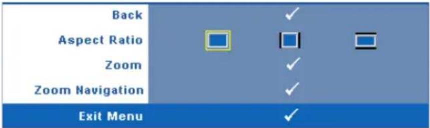 Back Aspect Ratio Zoom Zoom Navigation Exit Menu