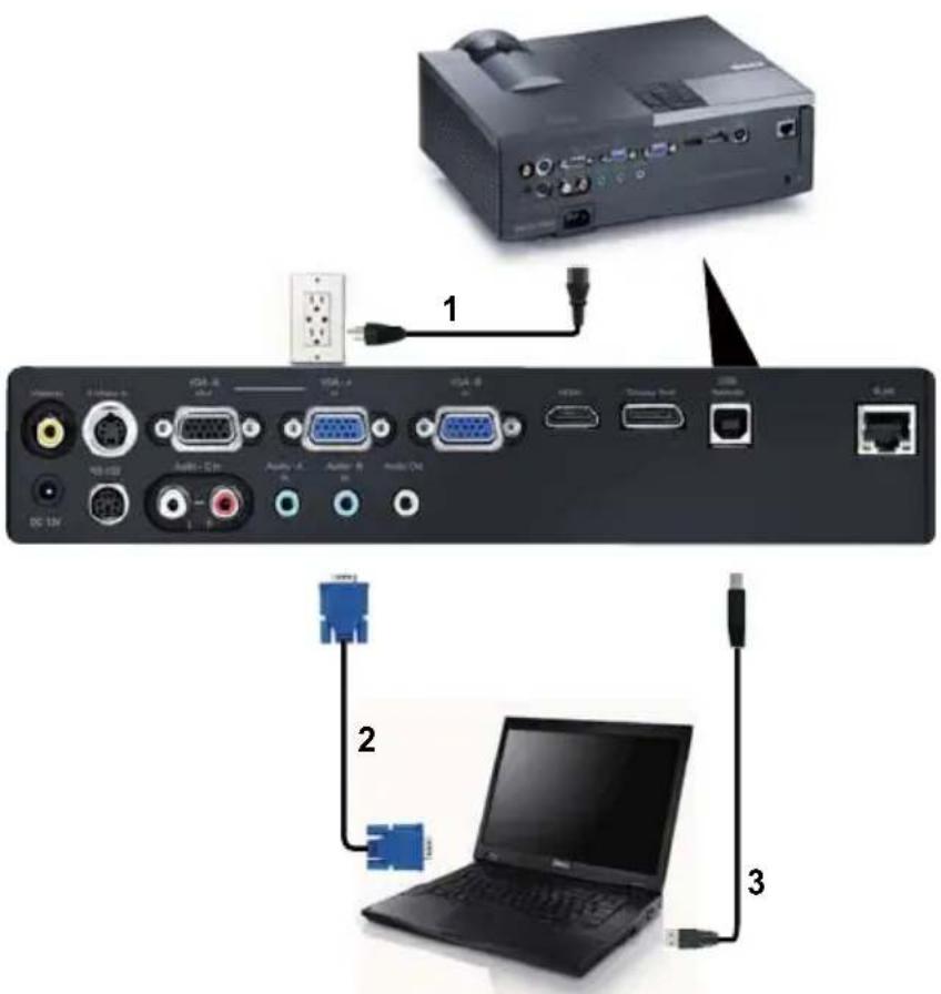 DELL 4310WX - Tilslutning af computer med et VGA kabel - 1