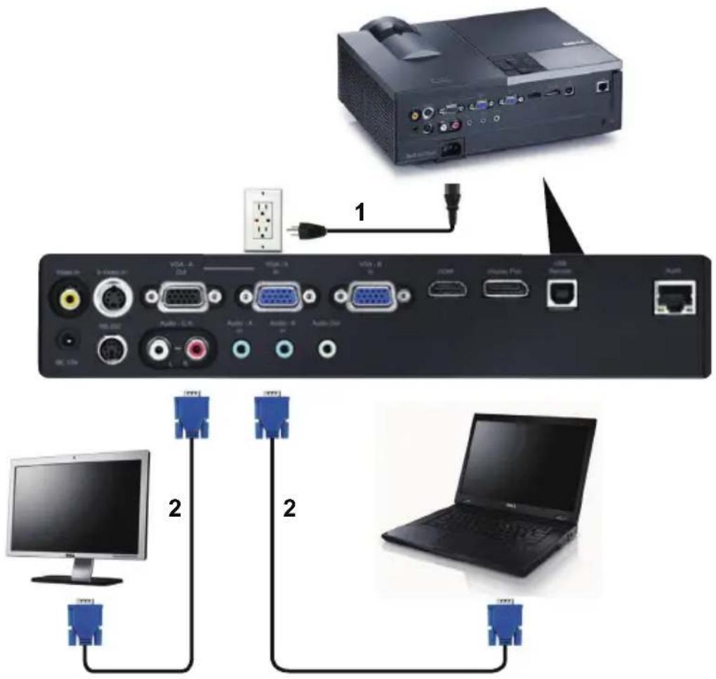 DELL 4310WX - Tilslutning af computer med et VGA kabel - 4
