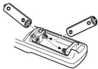 EPSON EMP-50 - Isætning af batterier i fjernbetjeningen - 2