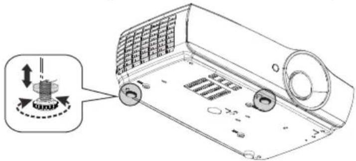OPTOMA EH465 - Indstilling af projektorens højde - 2