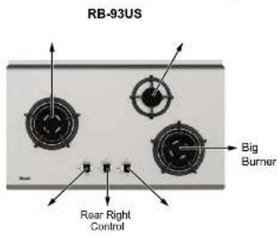RB-93US Big Burner Rear Right Control