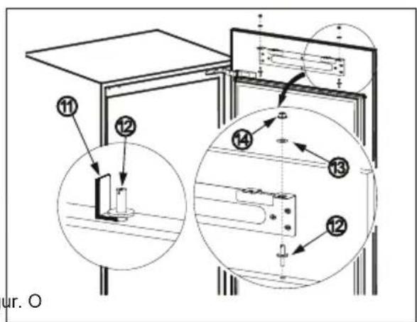 Technical diagram showing mechanical assembly with numbered components and magnified views of a component