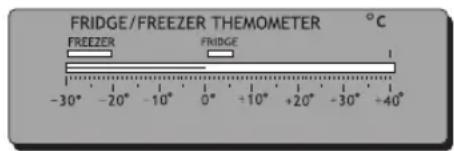 FRIDGE/FREEZER THEMOMETER °C FREEZER FRIDGE -30° -20° -10° 0° +10° +20° -30° +40°