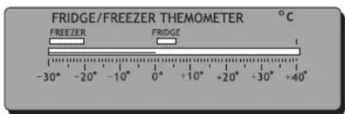 FRIDGE/FREEZER THEMOMETER °C FREEZER FRIDGE -30° -20° -10° 0° +10° +20° +30° +40°