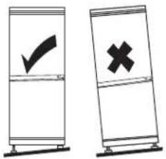 Two identical diagrams showing a checkmark and an 'X' symbol inside vertical bars, likely indicating cancellation or rejection.