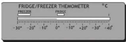 FRIDGE/FREEZER THEMOMETER °C FREEZER FRIDGE -30° -20° -10° 0° -10° +20° +30° +40°