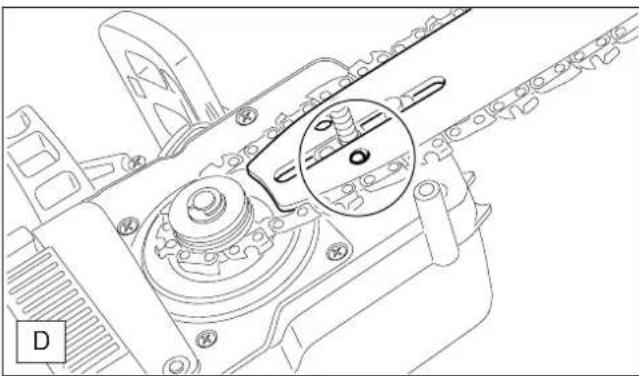 MAKITA UC4503A - Montage der Sägeschiene und Sägekette - 8