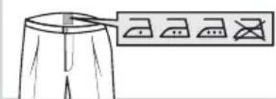 Diagram showing a skirt with a magnified inset of four small icons and a cross symbol, likely illustrating a pattern or selection.