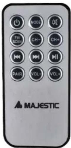 MODE FM SCAN CH+ CH+ PAIR VOL- VOL+ MAJESTIC