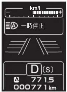 km/l - A 一時停止 D [S] A 77.15 000.77.1 km