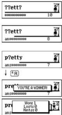 ??ett? 000000000 10 ??ett? am00000000 8 p?etty ams0000000 7 ↓ R pre YOU'RE A WINNER! ams0000000 7 pr oms Wors 1 Lost: 0 Hints: 0