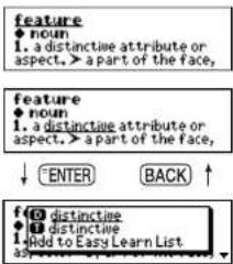 feature ♦ noun 1. a distinctive attribute or aspect, > a part of the face, feature ♦ noun 1. a distinctive attribute or aspect, > a part of the face, ↓ ENTER BACK ↑ f ① distinctive ♦ ② distinctive 1. Add to Easy Learn List as a part of the face