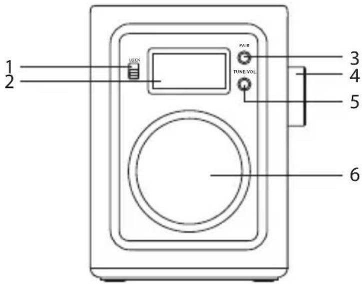 1 2 LOCK PAIR TUNE/VOL 3 4 5 6