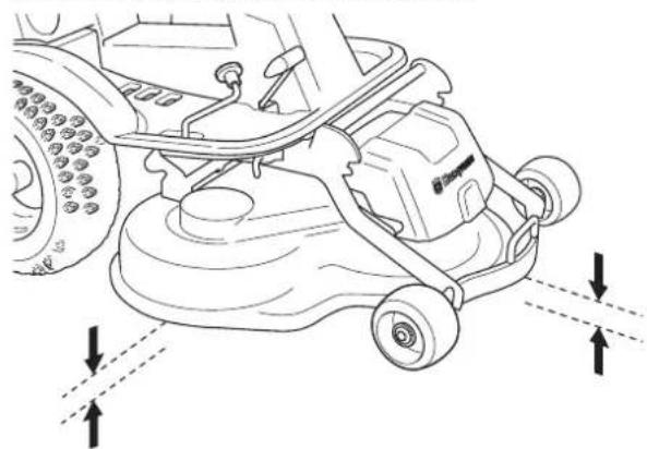 HUSQVARNA Rider 16 C AWD - Kontrol og justering af terrætryk for klippeaggregat - 3