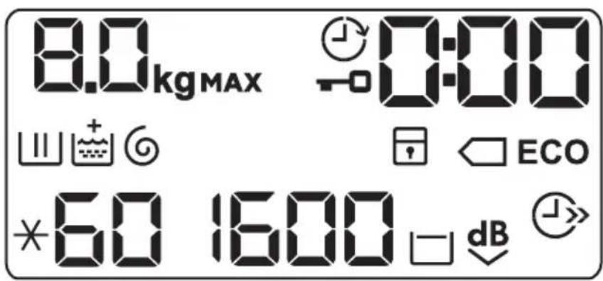 8.0 kg MAX 0:00 ECO *60 1600 dB