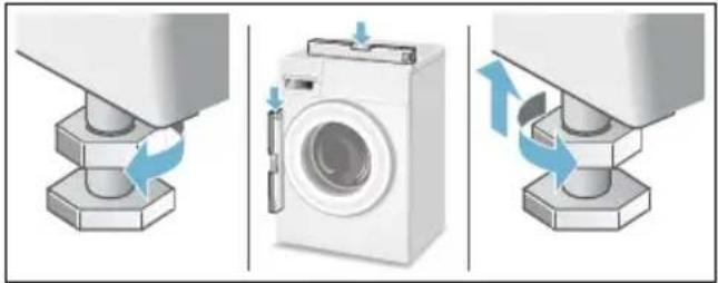 SIEMENS iQ500 WS12T440BY - Spænd kontramøtrikkerne op mod kabinettet. - 1