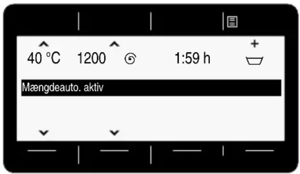40 °C 1200 1:59 h Mængdeauto. aktiv