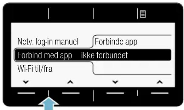 Netv. log-in manuel Forbinde app Forbind med app ikke forbundet Wi-Fi til/fra