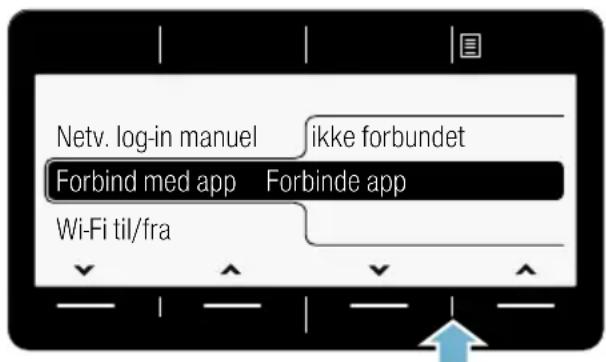 Netv. log-in manuel ikke forbundet Forbind med app Forbinde app Wi-Fi til/fra