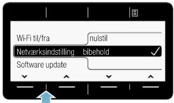 Wi-Fi til/fra nulstil Netværksindstilling bibehold Software update
