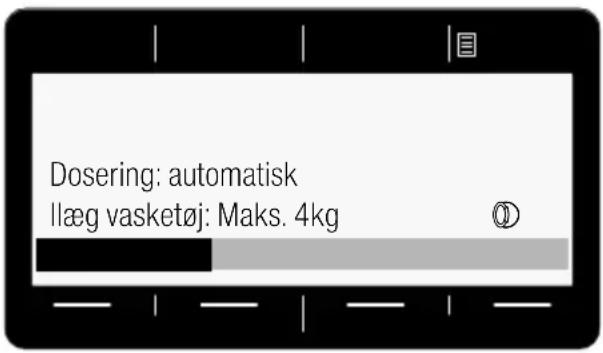 Dosering: automatisk llæg vasketøj: Maks. 4kg