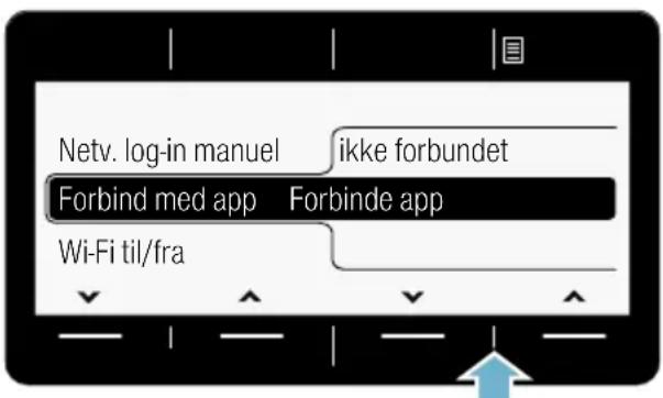 Netv. log-in manuel ikke forbundet Forbind med app Forbinde app Wi-Fi til/fra