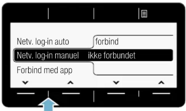 Netv. log-in auto forbind Netv. log-in manuel ikke forbundet Forbind med app