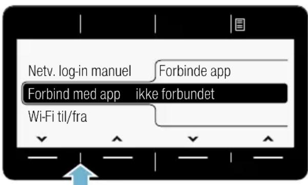 Netv. log-in manuel Forbinde app Forbind med app ikke forbundet Wi-Fi til/fra