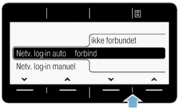 ikke forbundet Netv. log-in auto forbind Netv. log-in manuel
