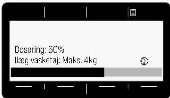 Dosering: 60% llæg vasketøj: Maks. 4kg