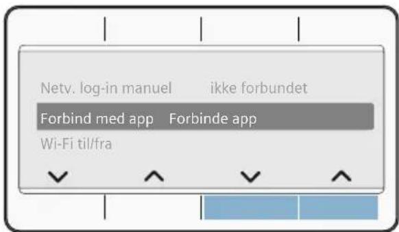Netv. log-in manuel ikke forbundet Forbind med app Forbinde app Wi-Fi til/fra