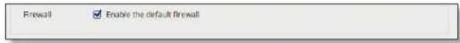 Firewall Enable the default firewall