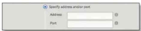 Specify address and/or port Address: Port