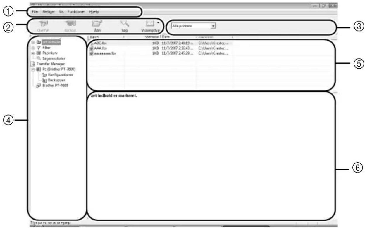 BROTHER P-Touch PT7600 - Start af P-touch Transfer Manager - 1