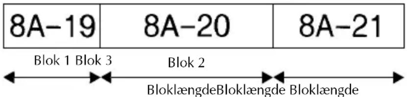 8A-19 8A-20 8A-21 Blok 1 Blok 3 Blok 2 BloklængdeBloklængde Bloklængde