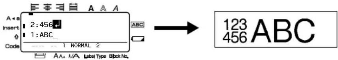 A < a Insert Code 2:456 1:ABC_ ---- 1 NORMAL 2 ABC → 123 ABC 456