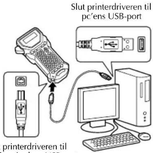Slut printerdriveren til pc'ens USB-port printerdriveren til
