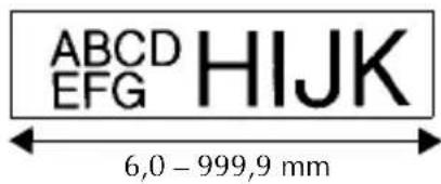 ABCD EFG HIJK 6,0 - 999,9 mm