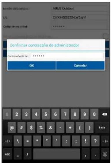 Nombre de Administrar DB: CHXX-009273-LWBWM Geólico emputado Confirmar contraseña de administrador Contraseña de del OK Cancelar